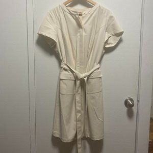 Talbots 14WP Petite Ivory short sleeve dress